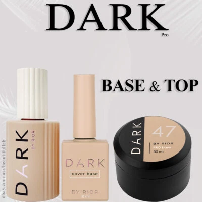 DARK pro BASE & TOP - Smalto per unghie in gomma/copertura/colore/senza pulizia/fiocco/gel opaco - Immagine 1 di 4