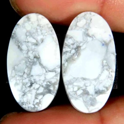 19,70 kt. 100 % natürlicher Howlith ovaler Cab Edelstein 12 x 22 x 3 mm passe... - Bild 1 von 4