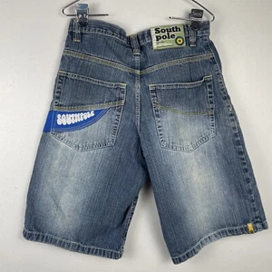 VTG Y2K SouthPole Shorts Baggy 30 Embroidered Logo Blue Denim Faded 2000s Skater - Picture 1 of 8