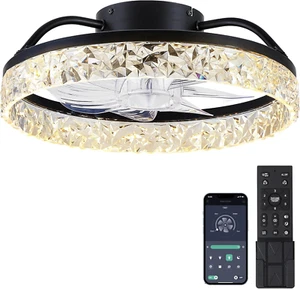 Ceiling Fans with Lights and Remote/App Control, Modern Dimmable Low Profile Cei - Picture 1 of 7