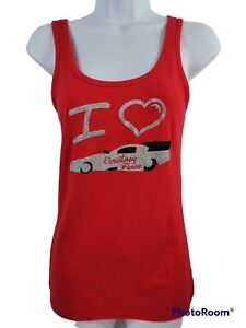 I Love Courtney Force Tank Top Sleeveless Women's M John NHRA Drag Racing Red