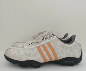 ADIDAS DRV ISA LASER Women's Sz 10 White Orange Waterproof Golf Shoes 737488 - Picture 1 of 12