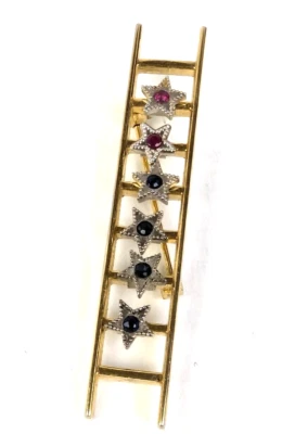 Broche prendedor Mary Kay Award "ESCALERA DEL ÉXITO" con 6 pedrería roja y azul Foto 1 de 4