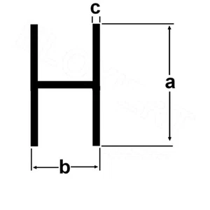 (€1,80/m) Alu H-Profil 19,25x7x1,25mm 2m Aluminium - Bild 1 von 1