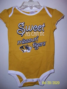 New RIVALRY THREADS Bodysuit 6-9 Month "Sweet as can be Missouri Tigers" Girls - Picture 1 of 2