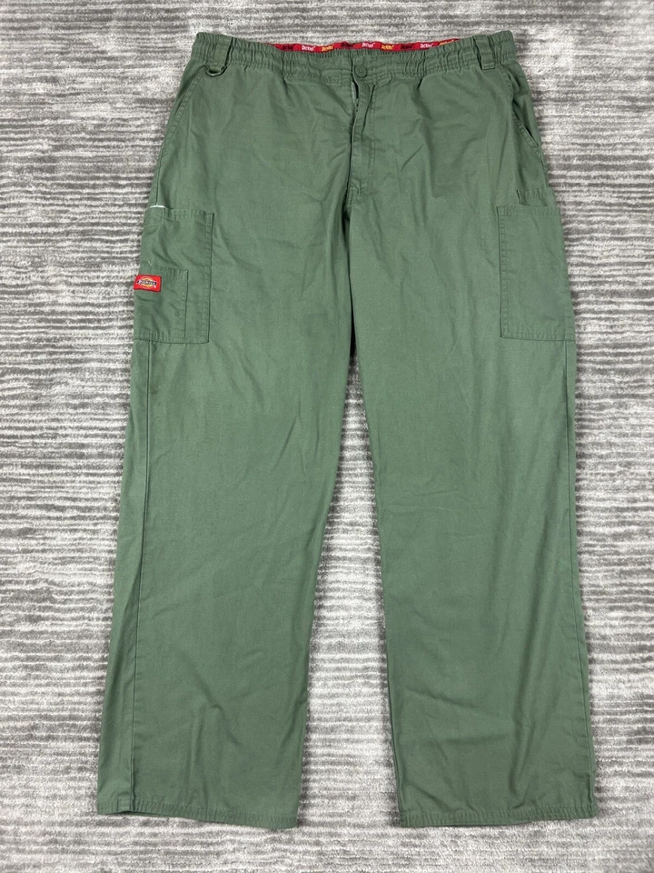 Pantalones Médicos Dickies Unisex Verde Bolsillos de Carga Ropa de Trabajo Foto 1 de 4