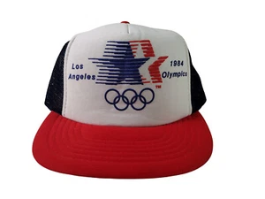 NEW NOS Rare VTG 1984 1980s Los Angeles Olympics Mesh Trucker Snapback Hat - Picture 1 of 11