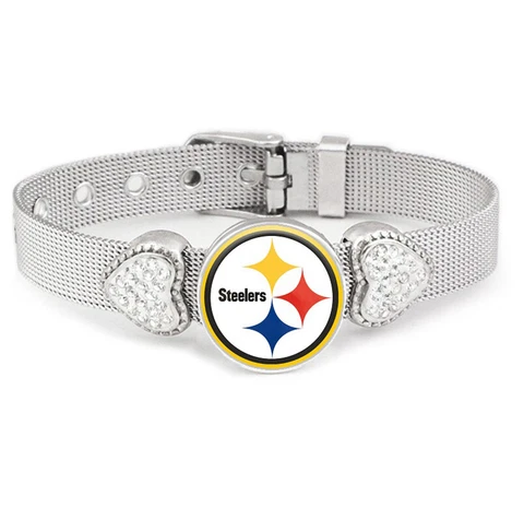 Pittsburgh Steelers Women's Adjustable Silver Bracelet Jewelry Gift D26 Cover