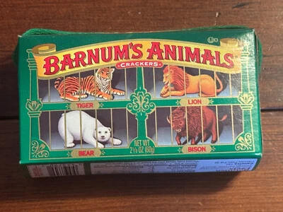 Nabisco Barnum's Animal Crackers Rare Green Box w/Cage-Empty-FAST SHIPPING - Image 1 of 4