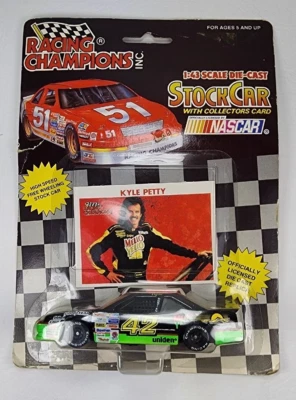 1992 NASCAR Racing Champions Kyle Petty #42 Mello Yello 1:43 Stock Car w/ Card - Image 1 of 4