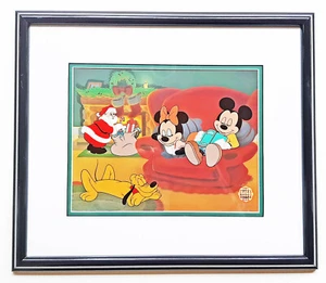 DISNEY ART 17X20 NOT EVEN A MOUSE SANTA CHRISTMAS MICKEY MINNIE MOUSE PLUTO - Picture 1 of 2