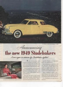 1949 Announcing New Studebaker Original Print Ad Commander Champion Land Cruiser - Picture 1 of 3