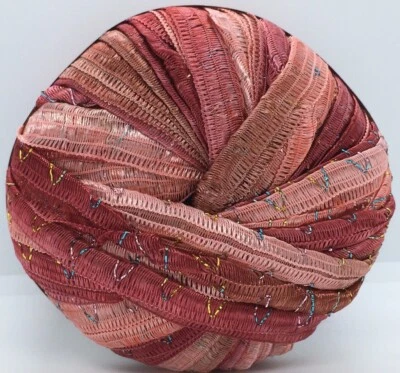 Tinkerbella Berlini Wide Ribbon Yarn #4 Pomegranate - Reds, Pink, Rosy Brown 50g - Image 1 of 3