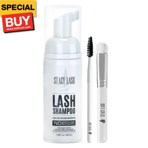 Eyelash Extension Shampoo + Brush / 1.69 fl.oz / 50ml / Eyelid Foaming Cleanser/ - Picture 1 of 9