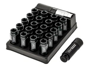 Project Kics 53mm Open-End Leggdura Racing Shell Type Lug Nuts - 12x1.25 Black ( - Picture 1 of 2
