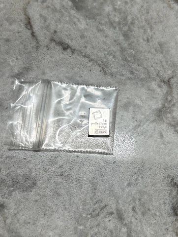 1 gram Palladium Bar - Valcambi- 999.5 Fine Cover