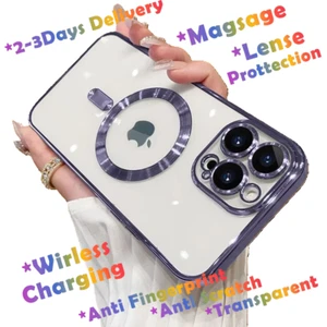 Luxury MagSafe Case w/ Lens Protector & Wireless Charging for iPhone 13-16 - Picture 1 of 13