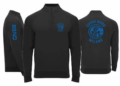 Felpa mezza zip cn69 Inter curva nord Milano maglia maglietta ultras t-shirt - Immagine 1 di 4