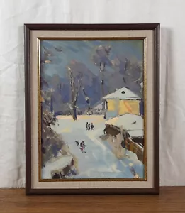 Winterabend, Schneelandschaft, Original Ölgemälde, ukrainischer Künstler - Bild 1 von 10