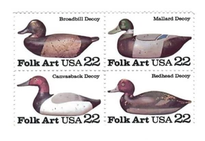 STAMP US SCOTT 2141a "Duck Decoys" 22 CENT 1985 MNH BLOCK OF 4 - A - Picture 1 of 1