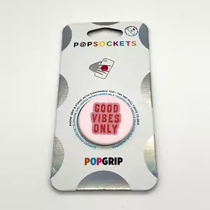Popsockets Phone Grip Cell Phone Stand Pink Good Vibes Only Pop Grip New - Picture 1 of 3