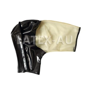 Clear Latex Hood Back Zipper Rubber Mask for Foot Fetish BDSM Party 0.4mm - Picture 1 of 5