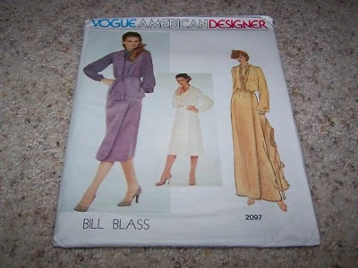 VOGUE Sewing Pattern 2097 BILL BLASS Misses Vest Skirt Blouse Size 12 UNCUT - Image 1 of 3