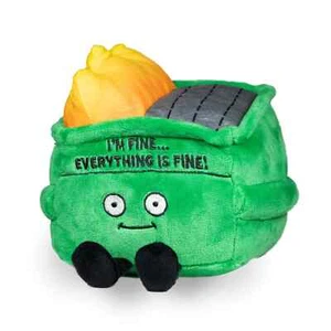 Punchkins - ""I'm Fine... Everything's Fine"" meme de felpa contenedor de basura fuego - Imagen 1 de 1