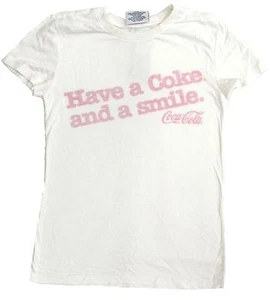 COCA-COLA COKE GENUINE WHITE LOGO RETRO HAVE A COKE AND A SMILE LADIES SHIRT 12 - Bild 1 von 1