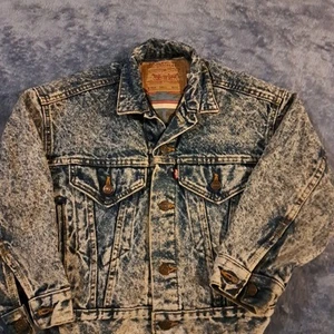 Vintage Child Acid Wash 2009 Denim Jacket Size Small Aztec Print Lined USA - Picture 1 of 9