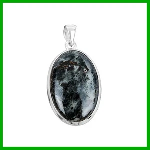 Sisters Day Deal Oval Astrophyllite Gemstone Sterling Silver New Pendant Jewelry - Picture 1 of 7