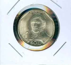 2021 PERU 1 SOL "PAVON" BU UNCIRCULATED COIN #I - Picture 1 of 2