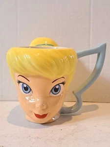 Disney Fairies Tinkerbell 3D Head Shaped Ceramic Mug Cup Peter Pan 12cm tall - Picture 1 of 11