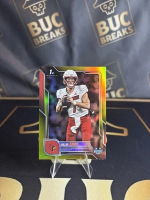 2025 Bowman Chrome University 1st Miller Moss #141 Yellow Refractor /350 - Image 1 of 2