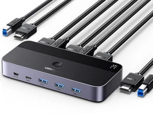 UGREEN KVM Switch HDMI 4K@60Hz, USB 3.0 Switch, 4 Port USB Switcher 1 USB C - Bild 1 von 8