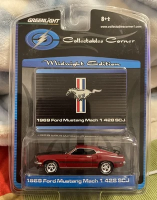 Ford Mustang Mach 1 428 SCJ Greenlight Midnight Edition 1969 rojo y negro Foto 1 de 3