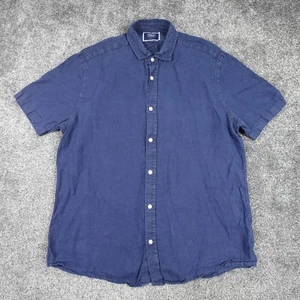 Charles Tyrwhitt 100% Leinen Hemd Größe Large Classic Fit Blau Kurzarm - Bild 1 von 10