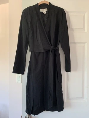 Jones NY Size 8 Black Dress wrap around black dress - Image 1 of 4