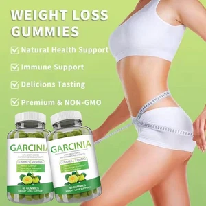 GARCINIA RASPBERRY KETONES GUMMIES 2250MG Reduce Cravings Boost Metabolism 60pcs - Picture 1 of 10