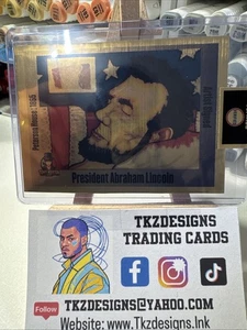 Civil War 16th President Abraham Lincoln Sketch Card Gold Print 1/1 Signed By TK - Picture 1 of 2
