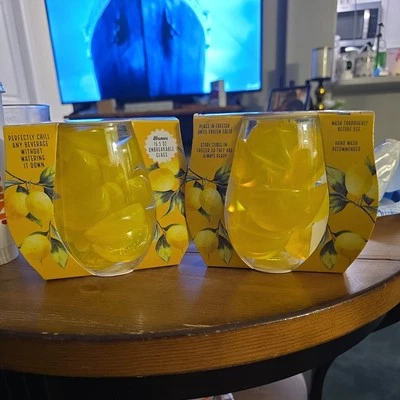 Lemon Shaped Reusable Ice Cubes 24 Pack With 16 Oz Cup Summer Party Cold  Drinks - Image 1 of 4