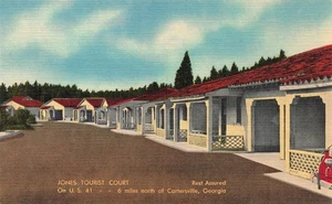 CARTERSVILLE GA JONES CORTE TURISTICA MO US 41 LINO CARTOLINA LUNGO STRADA 100925 U - Foto 1 di 2