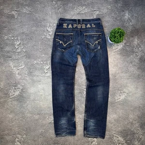 Jeans Kaporal Vintage Logo Grande Y2K Denim Thrashed Denim Lavado Para Hombres - Imagen 1 de 19