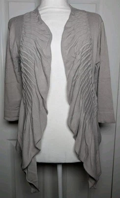 Willi Smith Open Cardigan Sweater Gray Women's Size Medium 3/4 Sleeves - Image 1 of 4