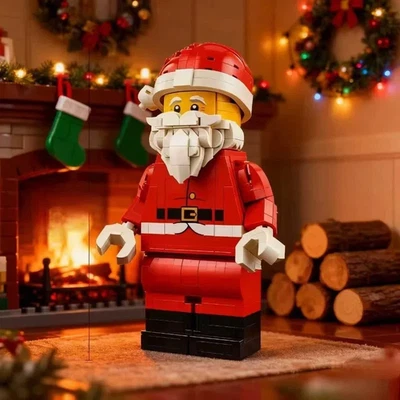 *NEW* MOC Upscaled Santa Minifigure 40820 Building Blocks Set Christmas Gift UK
