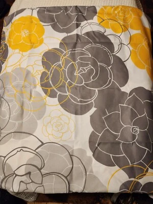 NEW Decorative Throw Pillow Yellow/Gray Floral Pillow Case 17 1/2 x 17" - Image 1 of 4