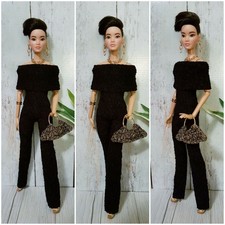 Fashion Set 7 Teilig Jumpsuit Boucle für Barbie Collector Model Muse Size Dolls