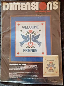 Dimensions "Americana Welcome" Net Darning Kit Size 12" x 14" - Picture 1 of 3