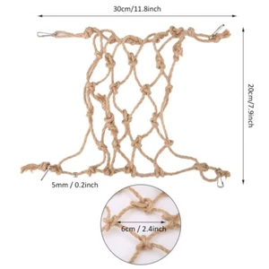 Hemp Rope Bird Climbing Net Hanging Rope Net Swing Play Rope Ladder Chew - Picture 1 of 10