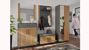 Garderobenset Stella Garderobe 5-teilig Dielenmöbel Eiche teilmassiv - Bild 1 von 6